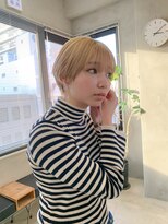 テトヘアー(teto hair)&nbsp;丸みショート、マッシュショート、ブロンドベージュ