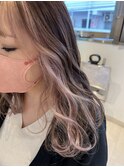 イヤリングカラーホワイトベージュブリーチダブルカラー志木