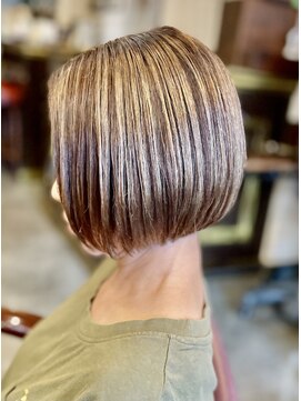 サーティエイト(38) ハイトーンホワイトアッシュ小顔ショートボブ/髪質改善/元町/