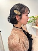 ミニボブのウェーブヘア＊