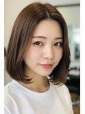 大人シンプルワンレングスボブ