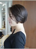 レディショートボブ/ブリーチなし透明感カラー