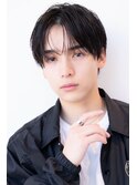 メンズセンターパートニュアンスパーマ韓国マッシュウルフ