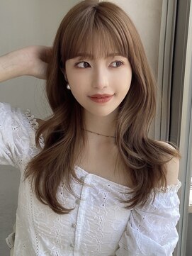 エインアンリー 明治神宮前(AIN.ANLY.) レイヤーミディアムくびれロングラベンダーピンクベージュ