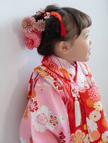 ヘアーサロン ラフリジー(Loufreasy)&nbsp;【七五三3歳】髪の毛が少ない3歳でもできる日本髪ヘアアレンジ