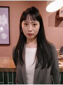 【前髪カット/阿部達哉】大人ヘア/オン眉/黒髪ロングヘア