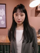 ピュー(Piu-)&nbsp;【前髪カット/阿部達哉】大人ヘア/オン眉/黒髪ロングヘア