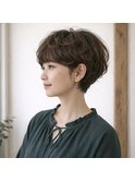 ふんわりマッシュショートパーマスタイル　20代 30代 40代 50代