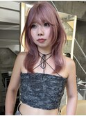 韓国ヘアーハッシュカットレイヤーカットグレージュブリーチ無し