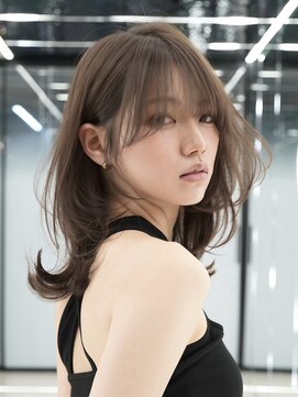 シュルール 所沢プロぺ通り店(chorule) ミディアムレイヤーダークブラウン顔まわりカットハッシュカット