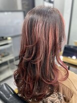 ウェイビー 桜木町店(WAVY) 【ミックスカラー】レイヤーカットボルドーヘア