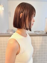 テトヘアー(teto hair)&nbsp;切りっぱなしボブ/チョコレートブラウン/艶ボブ/シングルカラー