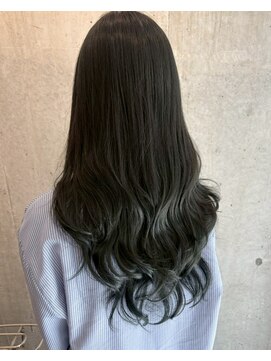 ロッカヘアエジェ(ROCCA hair eje.) ダークグレージュの韓国ロングダークブルー