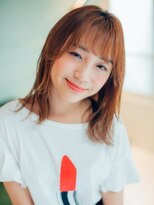 フラミューム 相模大野店(flammeum)&nbsp;流し前髪×無造作ミディ