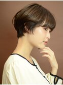 大人可愛いひし形ショートボブ☆アッシュベージュ