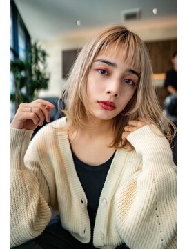 オースティン 調布アミックス(AUSTIN) 大人かわいい前髪セシルカットココアブラウンフリンジウェーブ