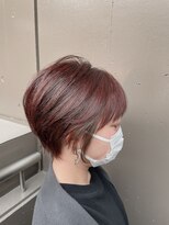 プランツヘアー&nbsp;インナーカラー　ショート　ピンクベージュ