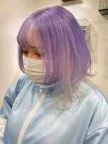 ベレーザ 渋谷(BELEZA)&nbsp;3682ニュアンスカラーホワイトラベンダーぱっつん前髪艶髪ボブ