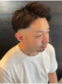フェードカット 束感アップバング ビジネスヘア 30代40代
