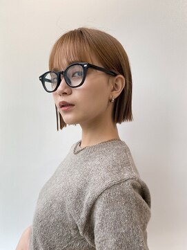 ゲーム 原宿店(GAME) ダブルカラーミルクティーベージュカラーケアブリーチ韓国 ボブ