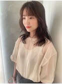 【石河安奈】セミロングナチュラルパーマ