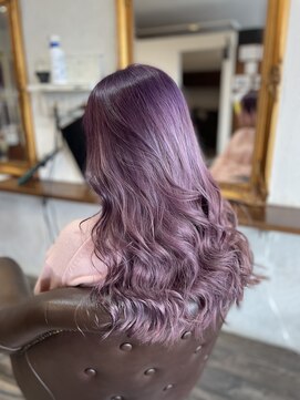 フリーク 石岡店(FREAK) 全頭ブリーチ【バイオレット系】