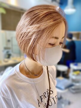 リノショアーズ ショウナン 辻堂店(RinoShores SHONAN) 透明感抜群♪ダブルカラーブリーチショートボブ