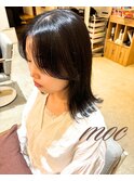 前髪流しヘア