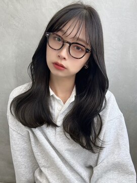 ソヨン 金山店(SOYON) 韓国風/小顔/レイヤーカット/シースルーバング/黒髪/ネビージュ