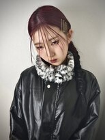 スリット(slit)&nbsp;ワインレッド×ブラックグラデーション　#なんばブリーチ