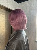 レイヤーボブ×ピンクカラー