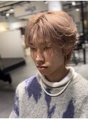 シースルーマッシュダウンパーマ黒髪韓国マッシュツーブロック