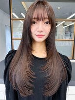 ソア 渋谷(soar)&nbsp;韓国風レイヤー大人可愛いロングシースルーバング20代30代40代