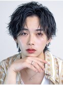 韓国センターパートコンマバングフェザーパーマニュアンスパーマ