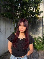 ブランシェ 西松山店 ワインレッド × 顔まわりレイヤー♪