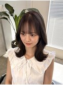 韓国風くびれ巻き/艶髪/オリーブブラウン