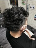 【ナチュラルスタイル】左流し仕上げナチュラルパーマ【メンズ】