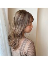 シュシュ(chouchou)&nbsp;ミルクティーカラー/フレンチガーリー/フェザーバング