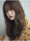 小顔に見せるオリーブカラーボブ黒髪後れ毛[恵比寿/恵比寿駅]