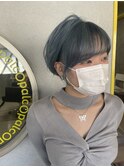 ハイトーンショート・ブルーのパステルカラー