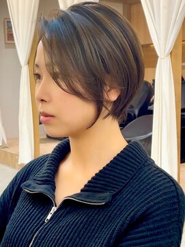 ロンドシエル 横浜(Lond ciel) ワンレンショート前髪×ショコラアッシュ【横浜】