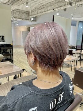 エヌプラス(N+) くびれヘアアプリコットオレンジ夏ハイライトカラー