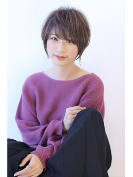 オーロ 緑地公園店(ORO) ローライトアッシュブラウン大人かわいい小顔ワンサイドショート
