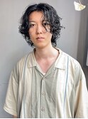 【ステップボーンカット】メンズミディアムウルフ/パーマ