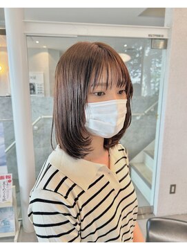 プレデフリュー 北白川本店(PUREE de FLEURS) ミディアムウルフシャギーレイヤー