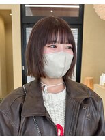 スニュウ(snuw)&nbsp;切りっぱなしボブ小顔カットグレージュミルクティ