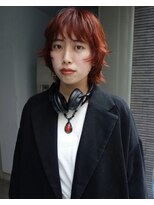 レコ 渋谷(LECO)&nbsp;ブリーチなしダブルカラーオレンジベージュボルドーレイヤーボブ