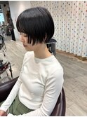 大人ショートボブ丸みショートカットマッシュショート前髪あり