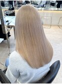 韓国ヘア顔周りレイヤー暗めミルクティーベージュグレージュ