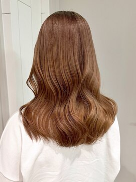 ロング顔周りレイヤー韓国ヘア美髪_ba552442